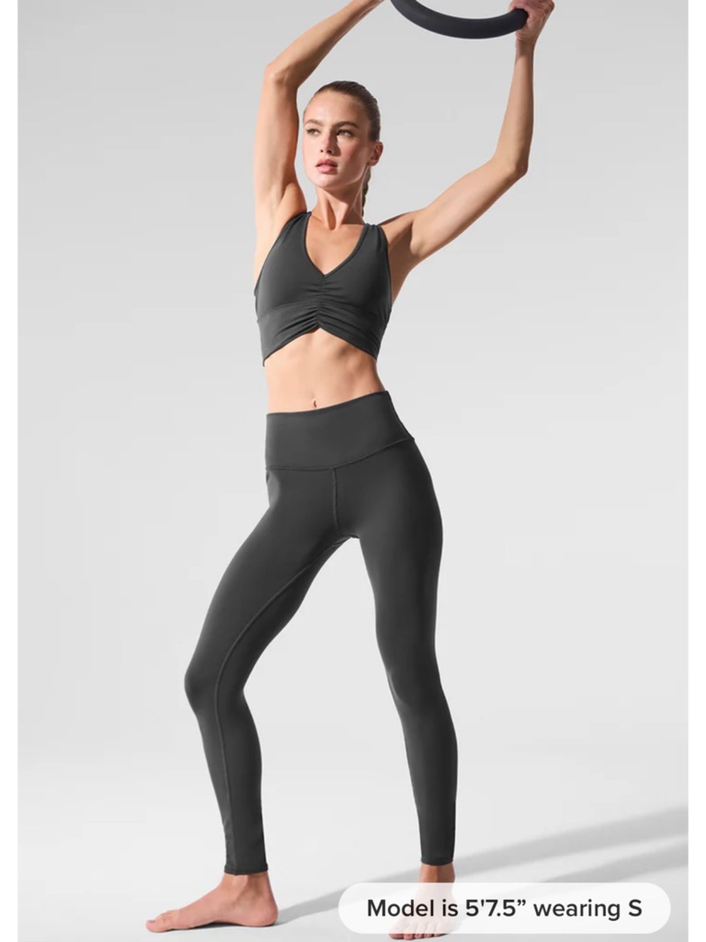 ALO Yoga High-Waist Leggings AND Bra Top in Charcoal